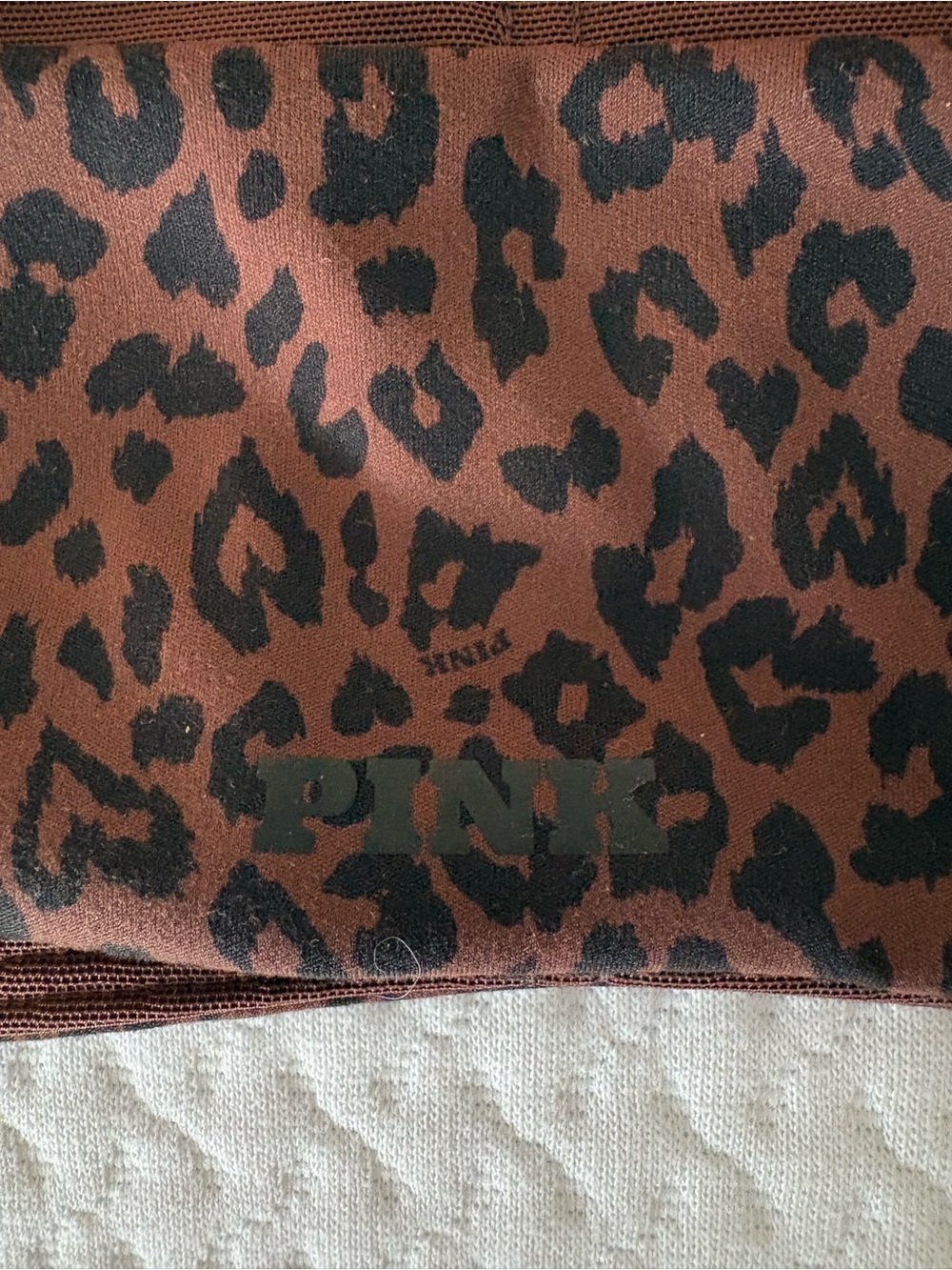 PINK Victoria's Secret Brown & Black Leopard Print Sports Bra